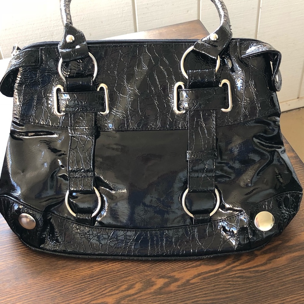 Black patent leather purse